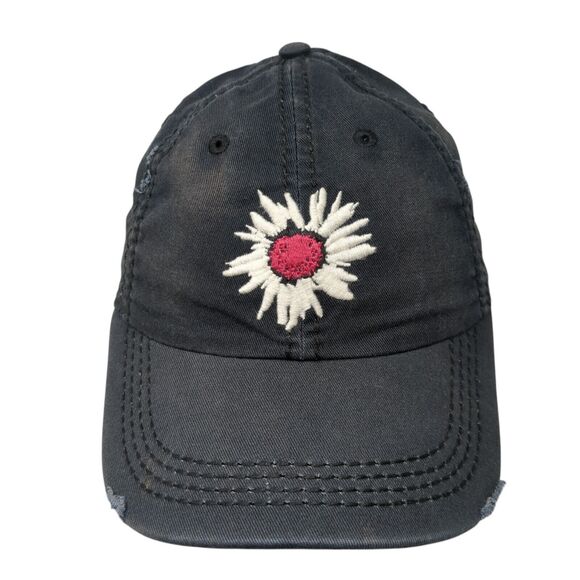 Daisy Flower Slideback Hat Blue One Size Adjustable Embroidered 6 Panel - Picture 1 of 8